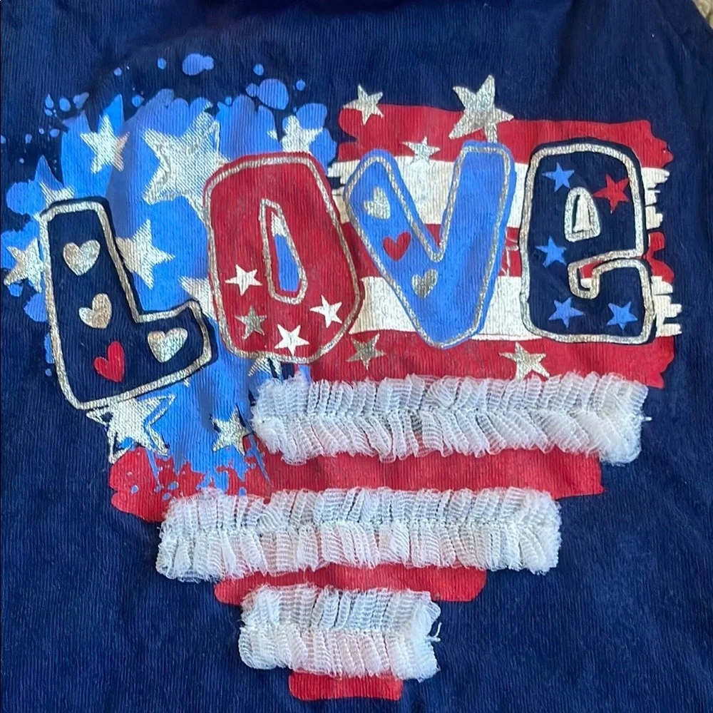 Carter's  Patriotic Red, White, and Blue Girls Matching Tank Top and Shorts Set